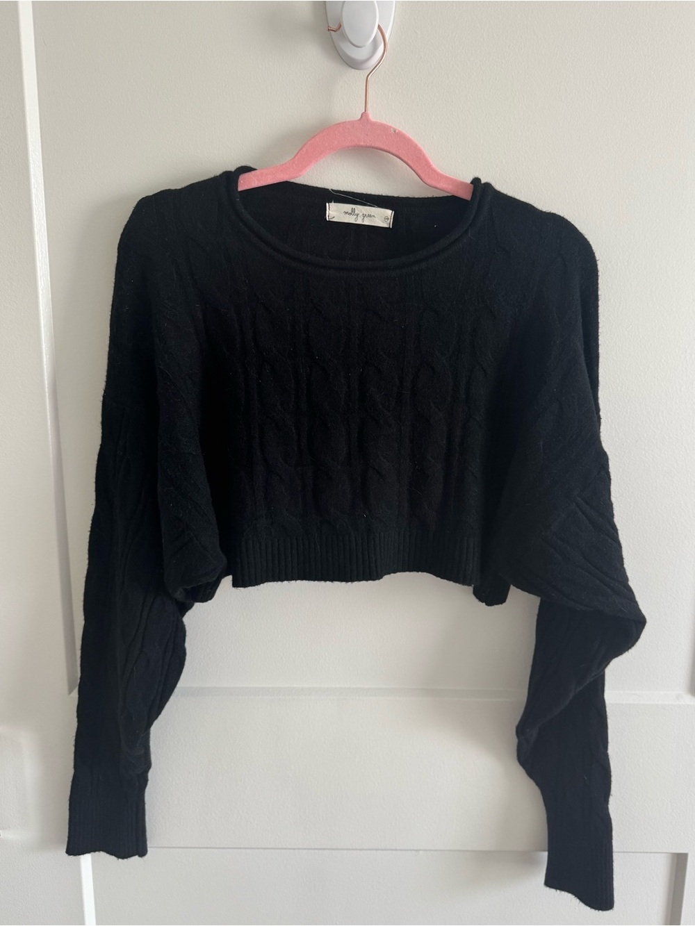 Molly Green Cable Knit Cropped Sweater